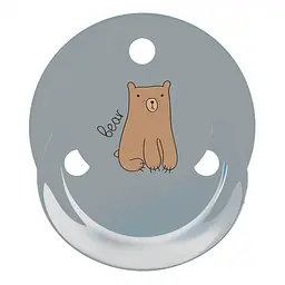 Пустушка силіконова Baby-Nova Penguin&Bear Uni, кругла, 0-24 міс., голубий та сірий, 2 шт. (3962098) - мініатюра 2