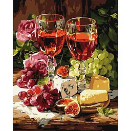 Картина за номерами "Натюрморт з інжиром та вином" art_selena_ua Ideyka KHO5774, 40х50 см