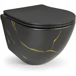 Підвісний безободковий унітаз VBI Vulcano Tornado black marble matt VBI-020418