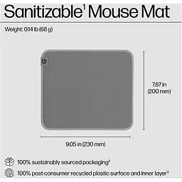 Ігрова поверхня HP 100 Sanitizable S (230х200х2мм) Silver (8X594AA) - мініатюра 5