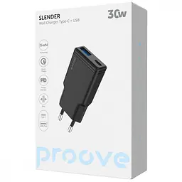 Зарядний пристрій Proove Slender 30W (Type-C + USB) black (WCSL30110001) - мініатюра 2