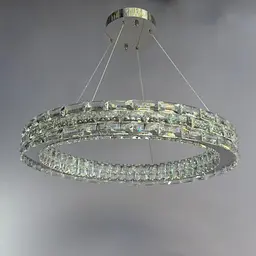 Люстра Linisoln 7896-600 метал, кришталь LED 50Вт 10-12 кв. м, пульт керування dimmer, висота 120-50 см, ширина 60 см - мініатюра 3