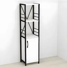 Етажерка 3/34 Ferrum-decor Серії Конект із тумбою 144x34x28 Чорний ДСП Білий (FRD-104421)