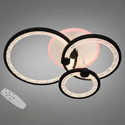 Стельова світлодіодна люстра 8180/3BK LED 3color