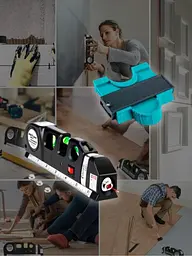 Лазерний рівень із вбудованою рулеткою нівелір Fixit Laser Level PR0 3 + Вимірювальний інструмент Wolfcraft Irregular Ruler - мініатюра 2