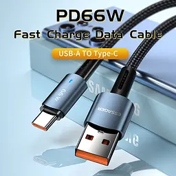 Зарядний кабель ESSAGER Sunset 6A PD66W Type-C 1 метр - мініатюра 3