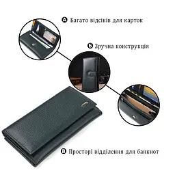Практичне жіноче портмоне з натуральної шкіри флотар Canpellini 21854 зелений - мініатюра 8