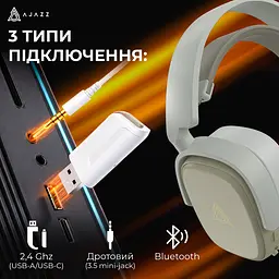 Навушники Ajazz AHM09 MAX 3-Mode Grey (AHM09-MAX-GW) - мініатюра 15