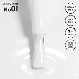 Гель-лак Shelly 01 Arctic White 12 мл - мініатюра 2