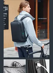 Рюкзак для ноутбука 17.3" Mark Ryden MR9008SJ з жорстким корпусом EVA та USB-портом (Чорний) - мініатюра 6
