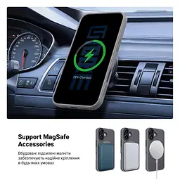 Чехол для Apple iPhone 16, Uniq MagCase, серый, противоударный, панель-накладка с MagSafe, ударопрочный TPU+PC, с магнитом MagSafe, поддержка полноценной беспроводной зарядки, ArmorStandart (ARM79496) - мініатюра 4