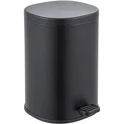 Відро для сміття з плавним закриттям овальне Zerix Prime-TC0105 5л Black ZX5902, Чорний матовий