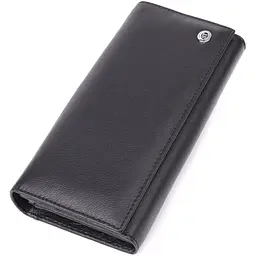 Солідний жіночий гаманець із натуральної шкіри ST Leather 23088 чорний