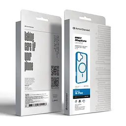 Чехол Apple iPhone 16 Plus, Unit MagSafe, голубой, прозрачный, магсейф, ударопрочный, магнитный, панель-накладка с поддержкой MagSafe, с поддержкой беспроводной зарядки, TPU+PC, защита всего корпуса, ударопрочный, ArmorStandart (ARM79294) - мініатюра 6