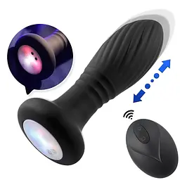 Анальна пробка - Thrusting Anal Plug Black - мініатюра 3
