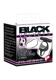 Віброкільце Black Velvets Cock Ball Ring 7 см чорний - мініатюра 10