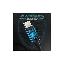 Дата кабель USB 2.0 AM to USB-C 3.0m 18W PVC black Choetech (AC0004-BK) - мініатюра 4