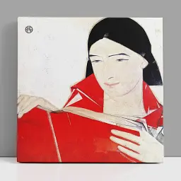 Інтер'єрна картина Дівчина із книгою, Федір Кричевський, репродукція картини, 60×60 см (id7337)