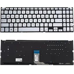 Клавіатура для ноутбука ASUS (X512 series) ukr сріблястий без фрейму підсвічування клавіш