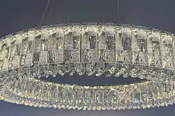 Підвісна кришталева LED-люстра кільце Linisoln 50033-500 50 см 80 Вт із димером для спальні та вітальні до 16 м2 - мініатюра 2