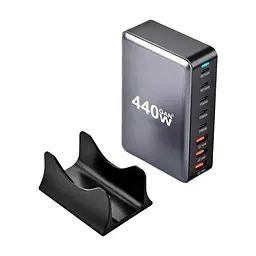 Зарядний пристрій XoKo 2xUSB-С PD100W + 3xUSB-С PD65W + 3xUSB QC18W 440W GaN (QC-400) - мініатюра 3