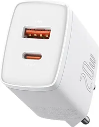 Зарядний пристрій Baseus Compact Quick Charger U+C 20W EU white (CCXJ-B02) - мініатюра 2