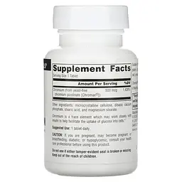 Вітаміни та мінерали Source Naturals Ultra Chromium Picolinate 500 mcg Yeast-Free, 120 таблеток - мініатюра 2