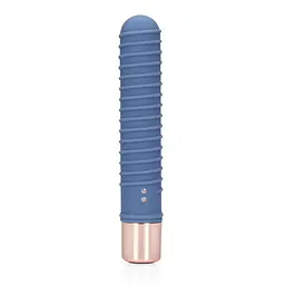 Вібратор Loveline Ribbed Mini 14.1 см синій - мініатюра 2