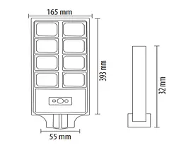Вуличний консольний світлодіодний світильник Horoz Electric Compact PRO-40, 074-010-1040 на сонячній батареї з датчиком руху - мініатюра 5