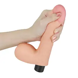 Реалістичний вібратор Lovetoy Real Softee Vibrator With Balls Flesh 17 см тілесний - мініатюра 3