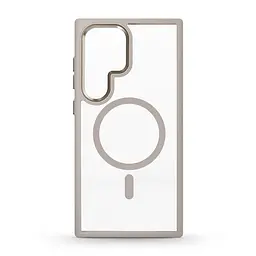 Чехол Samsung Galaxy S24 Ultra 5G (SM-S928), Unit MagSafe, серый, прозрачный, магсейф, противоударный, магнитный, панель-накладка с поддержкой MagSafe, с поддержкой беспроводной зарядки, TPU+PC, защита всего корпуса, ударопрочный