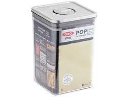 Ємність для зберігання Oxo Good Grips Steel POP, 4,2 л, прозорий із сірим (3118200) - мініатюра 2
