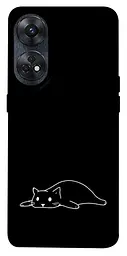 TPU чехол Demsky Lazy cat для Oppo Reno 8 T 4G