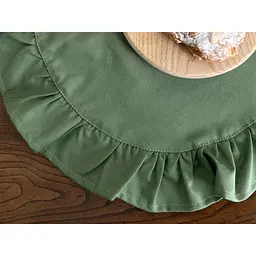 Серветка під тарілку Ecotton Duck Green водовідштовхувальна кругла з рюшами 43 см (25603) - мініатюра 5