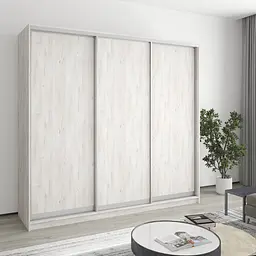 Шафа-купе тридверна MebelStar Комбо AL 3ДСП 220x60x210 см Аляска сірий (MBS-3330)