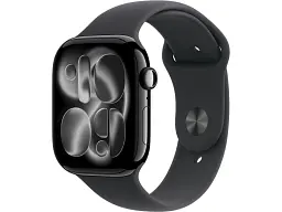 Смарт-годинник Apple Watch Series 11 GPS 42mm Jet Black Alu. Case w. Black S. Band - M/L (MEQU4)