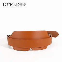 Маска на очі Lockink Luxury Leather Blindfold Kit коричневий - мініатюра 2