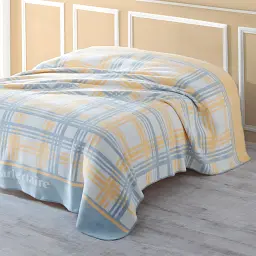 Плед Home Line Клітка 220х200 см блакитний з жовтим (168830) - мініатюра 2