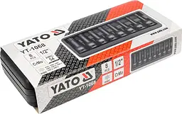 Набір ударних біт 1/2" 5-13 мм Ribe Yato у кейсі, 8 шт