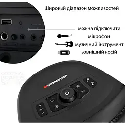 Портативна колонка Monster Cycle MS22138 з 2 мікрофонами Чорний (2104618459) - мініатюра 7