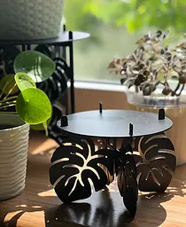 Підставка металева для квітів-вазонів NC Home Leaf чорна