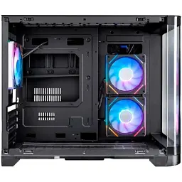 Корпус 1stPlayer UV6, Black, без БЖ, Mini Tower, Micro ATX / Mini ITX, 2xUSB 3.0, макс. CPU - 157 мм / VGA - 400 мм, 3x120 мм ARGB, бічна та передня панель із загартованого скла (UV6-BK-2FC7R-1FC7) - мініатюра 3