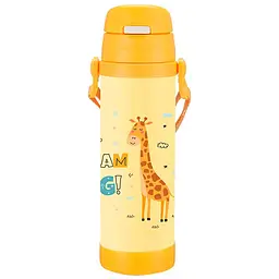 Термопляшка дитяча Maestro MR-1640-50-D 500мл Giraffe жовта з малюнком