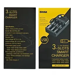 Зарядний пристрій Normal BMAX Charger на 3 слоти Black (11010) - мініатюра 3