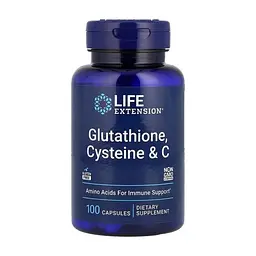 Вітамінно-мінеральний комплекс Life Extension Глутатіон, цистеїн та вітамін C, Glutathione, Cysteine & C, 100 капсул (LEX-15411)