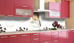 Вініловий кухонний фартух Happy Pocket Кава з шоколадом наклейка для кухні Напої Бежева 60х250 см Z181570 - мініатюра 4