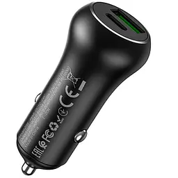 Автомобільний зарядний пристрій Hoco Z38 1USB + Type-C QC 3.0 Black - мініатюра 2