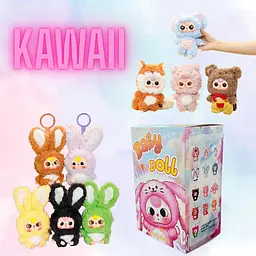 М'яка іграшка сюрприз у стилі Лабубу Baby Three Kawaii пухнастий брелок звірята 3й сезон - мініатюра 3