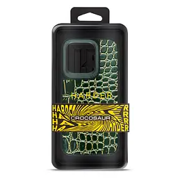 Кожаный чехол для Apple iPhone 14 Pro, Harder Crocosaur, зеленый, термополиуретан ТПУ + экокожа с текстурой крокодила, панель, защита корпуса, противоударный, микрофибра, рамка вокруг камеры, защита всего корпуса, (ARM76720) - мініатюра 3