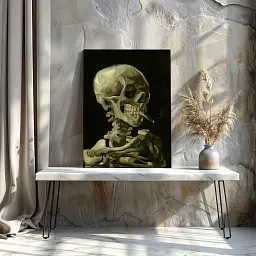 Інтер'єрна картина Череп з цигаркою, Вінсент ван Гог, Vincent van Gogh, Skull of a Skeleton, інтер'єрний декор, 60×45 см (id6653) - мініатюра 2